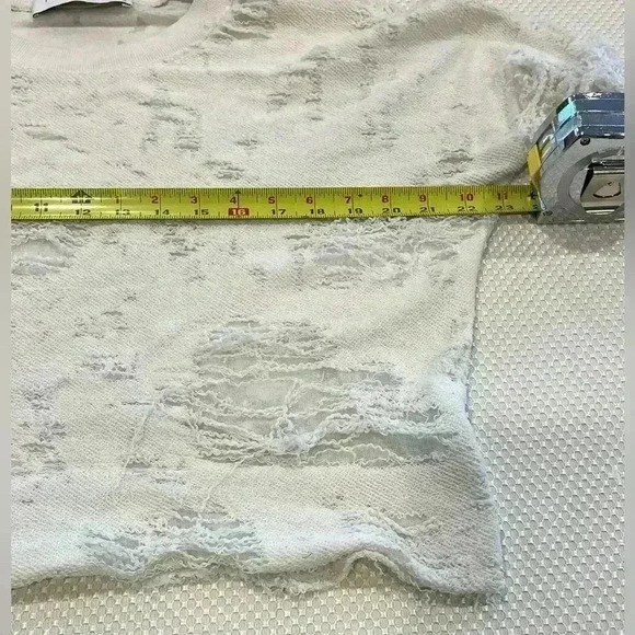IRO Jeans Sweater Sweat Shirt Distressed Oversized Size Small off white - Picture 3 of 10
